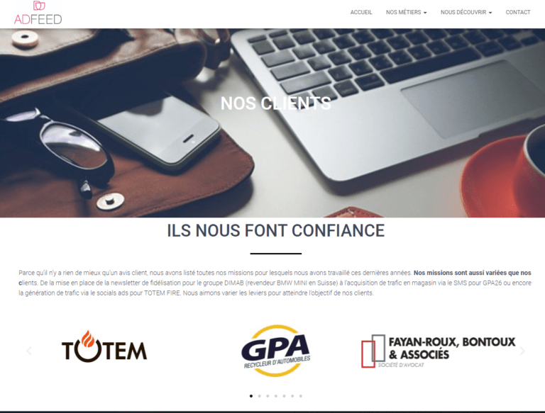 Site internet Adfeed sur Valence