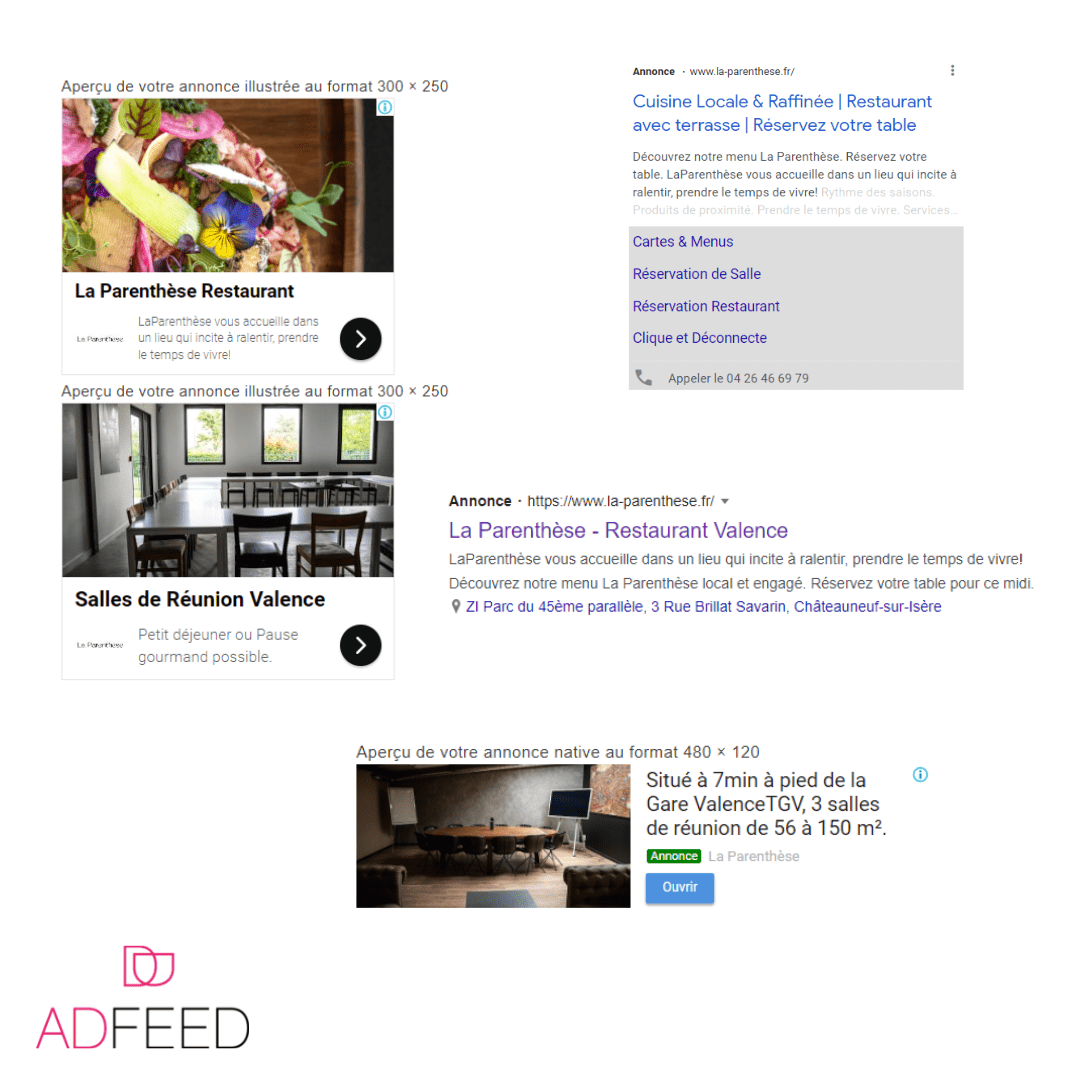 Campagne de référencement naturel pour La Parenthèse, restaurant sur Valence
