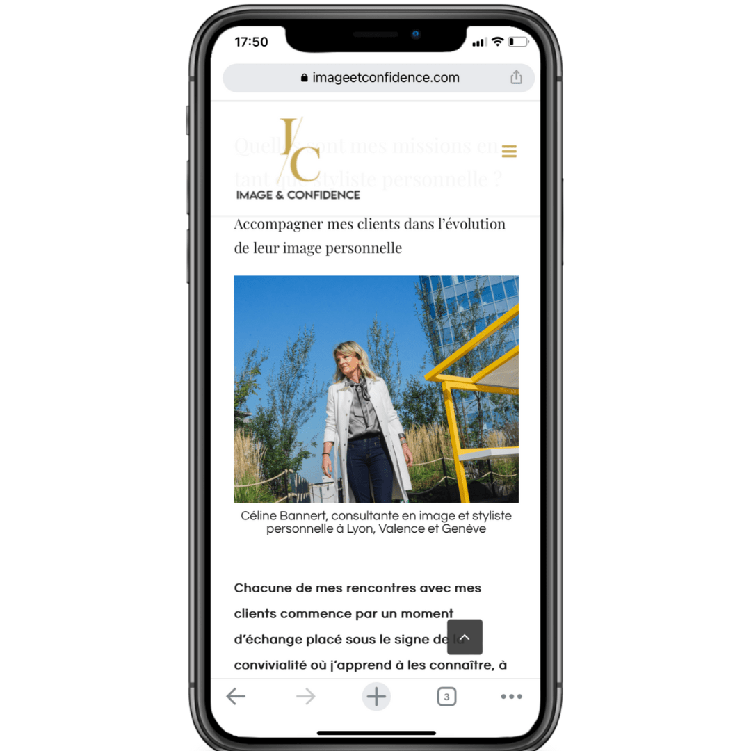 Optimisation du référencement naturel SEO du site de Céline Bannert, conseiller en image sur Valence